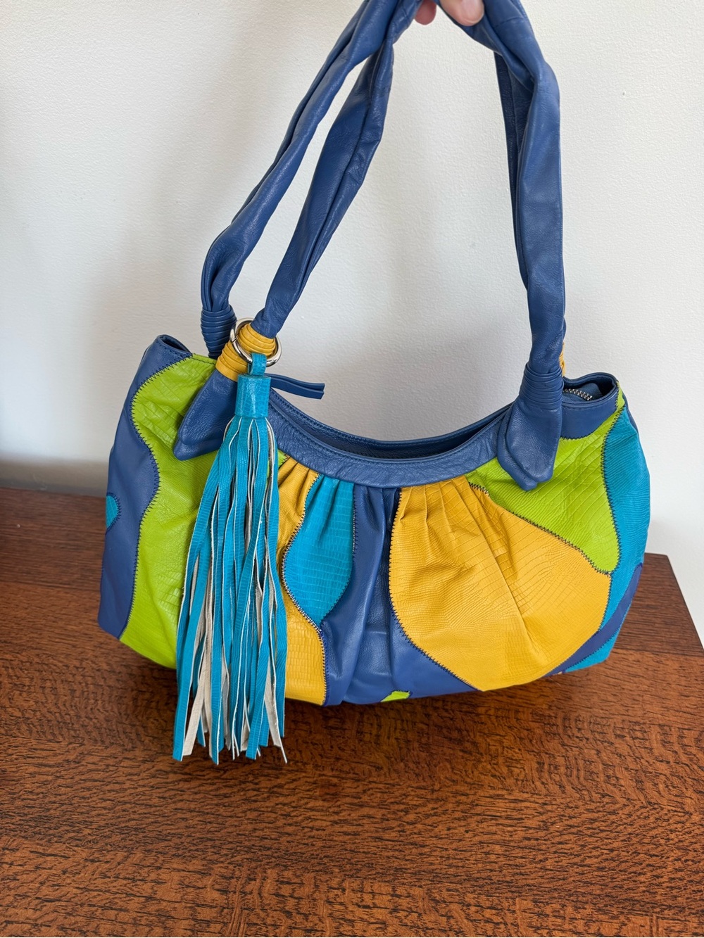 Sharif Y2K Patchwork Patchwork Leather Hobo Bag - EUC